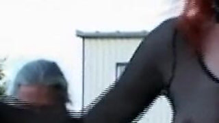 Outside humiliating old and young, pussy pinching , chaining