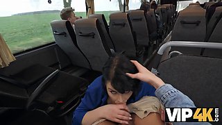 Vip4k. pretty huge boobed lady is hardcore in the bus