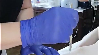 Waxing a Woman's Moaning Pussy