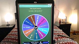 Non stop blonde with big boobs cock jerks off on the bed