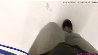 Goddess Amanda Shows Her Pierced Pussy & Ass In Public Toilet