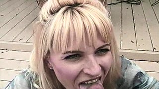 Cumshot on big boobs for slut tit fucking in hd