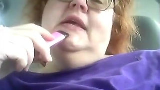 Naughty Nurse Vicki Vapes in Her Car After