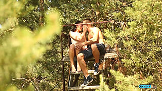 A Sweet Outdoor Getaway Date in a Treehouse and Passionate Kissing with His True Soulmate