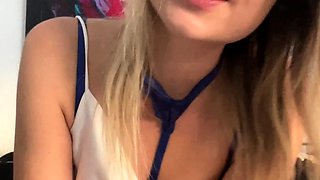 Blonde teen Sierras first erotic masturbation video