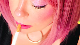 This Cute British Smoker Tina Snua Smoking A Cigarette - OMI OME Snap Inhales Drifts Dangles