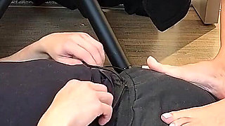 It Guy Ignored Double Foot Worship and Double Footjob under Table at the Office - Goddess Kiffa - Vitoria Vonteese - Footjob