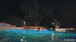 Seth Gamble's Wild Passion in a Steamy Pool Night