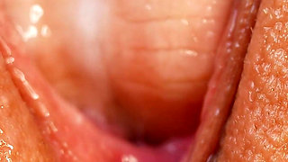 Creamy Orgasm Contractions - Extreme Close up Girl Masturbation - Meaty Pussy Lips