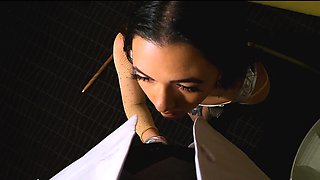 Busty brunette emo pov blowjob