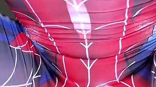 This Spider-girl Costume Is Really Tight on Me, Stepbro. Unzip It and Fuck Me.