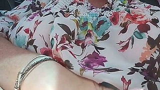 Mature Blonde Fingers Throbbing Pussy in Public Car Ride