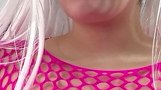 My Stepmom Chews Gum and Blows Bubbles with the Gum, in a Cosplay Costume