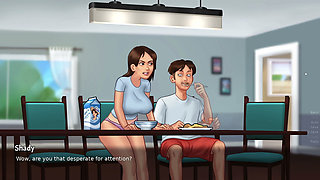 Paid Stepsis to Touch her Big Tits - Summertime Saga
