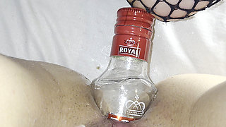Extreme Anal Insertion with a Bottle Close up