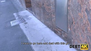 Debt4k. sex with collector is the way curvy babe pays off her rent
