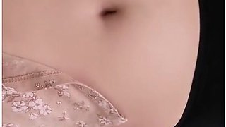 Sexy Asian College Student Playing Her Belly Button