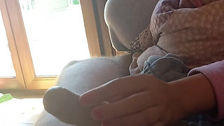 Hand Tease with Orgasm - Quick Sofa Handjob Before I Leave - Fast Stroking & Ball Play POV