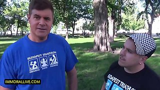 Hot teen w perfect peach Tiffany Tatum meets stepbrothers at park  gets creampie!