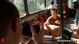 Public Bus Gangbang Fucking and Spanking in Berlin Rough Anal Sex and Blowjob