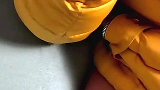 Smoking Phone Call Downjacket. Noisy Hooded Blowjob and Cum on My Coat
