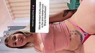 Busty blonde answers the hottest questions and shows