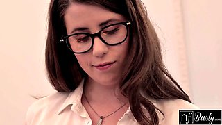 Busty Brunette Sparks Office Obsession as Nick Ross Gets Coworkers Big Tits All Over His Face