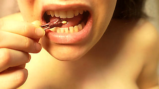 My Pregnant Stepsister Is Mad at Her Tiny Stepsister, so She Humiliates Her, Beats Her, and Then Chews Her Like a Candy.