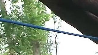 Tied to tree humiliated and sucking dick