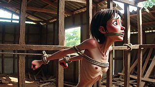 Extremely Skinny Girl in Bondage - Desperate in Brazilian Construction Site