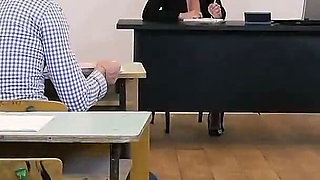 Glasses-wearing Teacher Gets Pounded Hard on the Desk