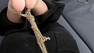 The Extreme Restraints of a Barefoot Girl, Playing with Her Bare Feet