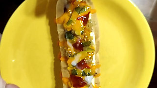 Quickie! Blowjob and Cum on Her Frankfurter! (and Black Jeans)