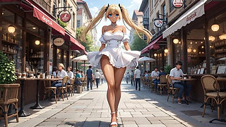 A walk with Rumi. She plays with her pussy