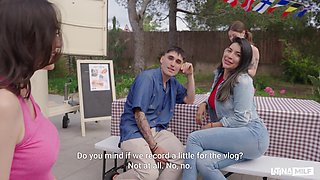 Jesus' Outdoor Latina Passion Fuels Wild Public Heat