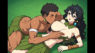 Tribal Woman With Man On Forest