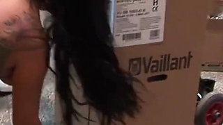 Busty MILF smashed and fucked at the public place