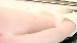 Peeing blonde fetish babe uses toy in her tight pussy