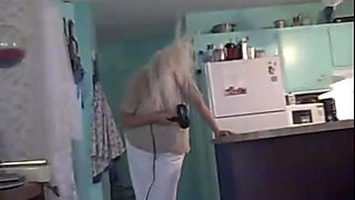 Granny blows her hair