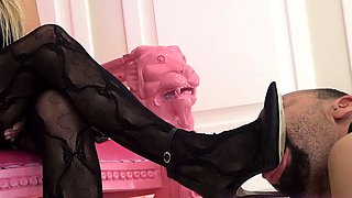 Milf blonde high heels foot fetish