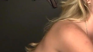 Sexy blonde is ready to give a perfect blowjob with huge dick