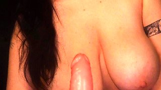 BigTittyGothEgg POV Tittyfucking Riding Dildo Cowgirl