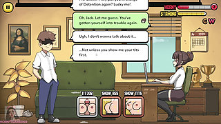Hot Detention Teacher teaches them a lesson