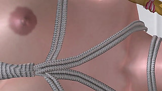 Office Banana Bondage: 3D Cartoon Girl Tied up & Licked with Toys