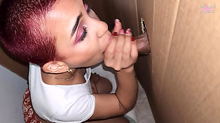 Glory hole: Carahoney has fun with this cock in the hole