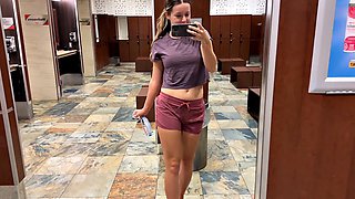 Nadia Foxx Orgasms Wildly on Gym Stairmaster After Drive-Thru