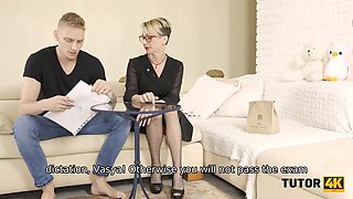 Tutor4k. angry stud decided not to skip a lesson but to switch it up a bit