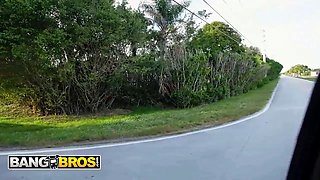 Bangbros - rei sky demonstrates her tits on the bus and gets nailed hard with her arse quivering from every thrust