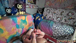 Big Belly BBW Juicy Pussy Sex Machine Dildo Orgasm Fun