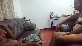 Father in Law's Gigantic Dick Hangs Out Under His Sarom for Step Daughter